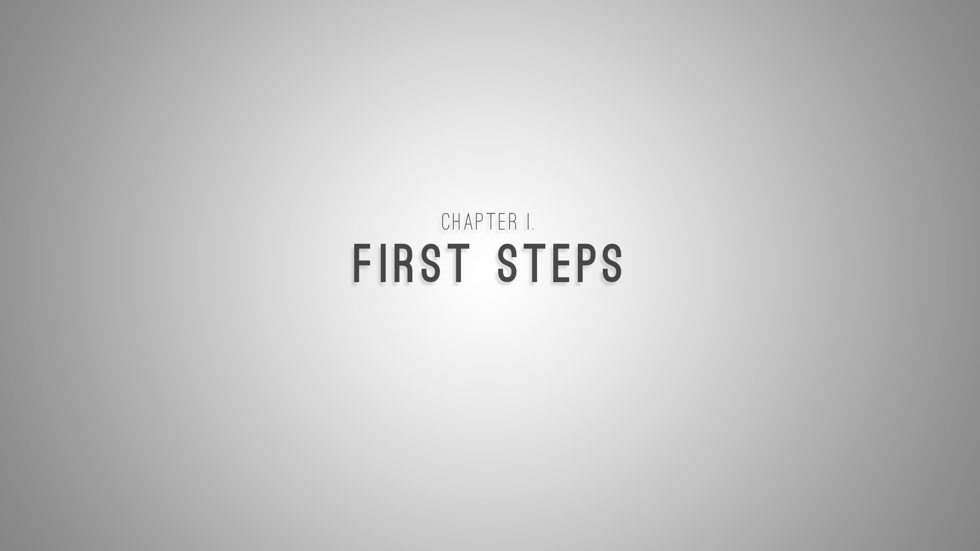 Chapter I - First steps