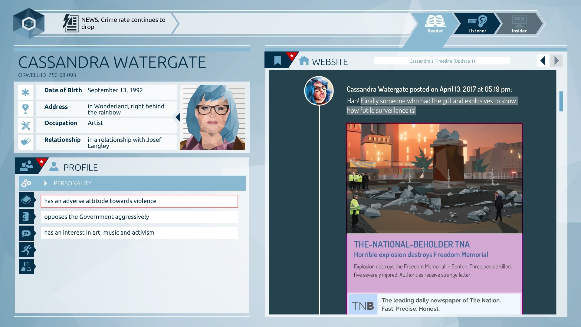 Orwell: Keeping an Eye On You Screenshot 2