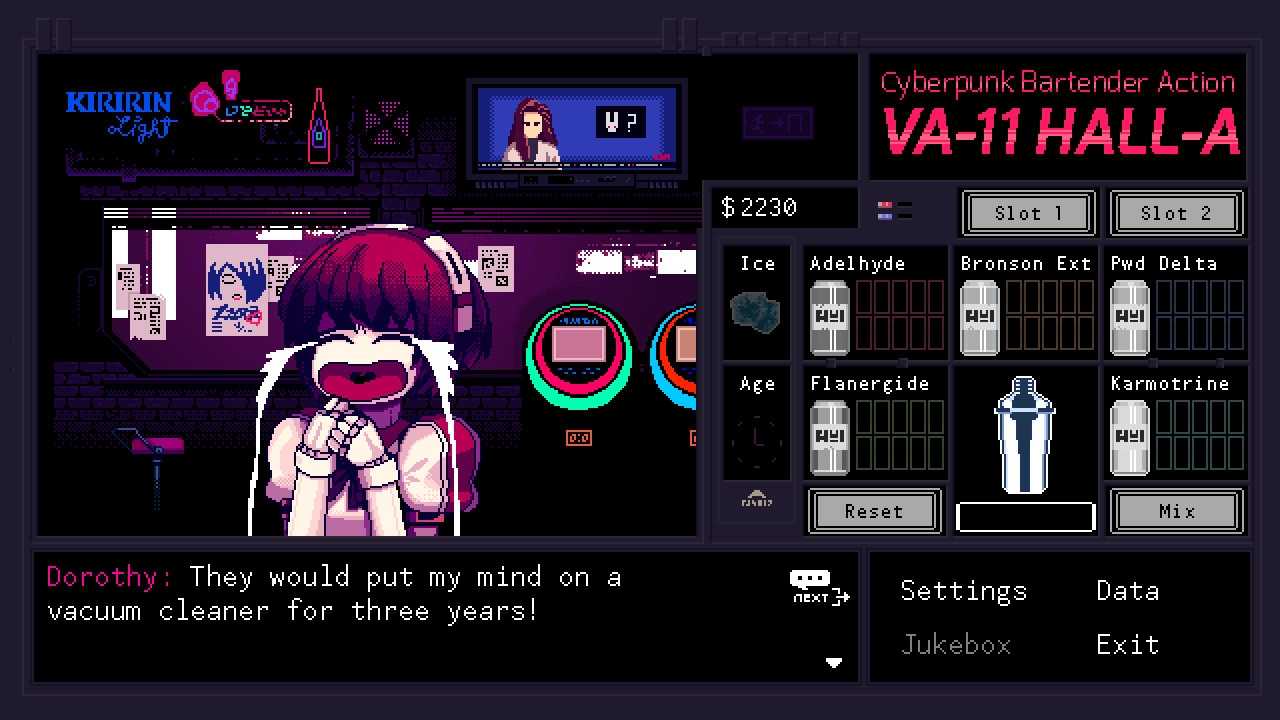 VA-11 Hall-A: Cyberpunk Bartender Action Screenshot 2